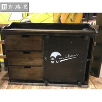 Industrial style dining side cabinet retro bar lockers restaurant table hotel iron cooking cabinet tea wine cabinet