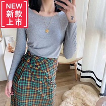 Net red with the same soft clothes women 2020 spring and summer new modal long-sleeved base shirt round neck pullover T-shirt