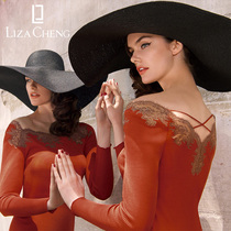 Liza Cheng Autumn Winter female base shirt silk thread hollow strap low collar sexy close top LD0034