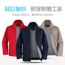 Neng Dun Spring and Autumn Overalls Set Mens Long Sleeve Double-layer Welding Repair Auto Repair Clothing Thickening Factory Workshop Labor Protective Clothing