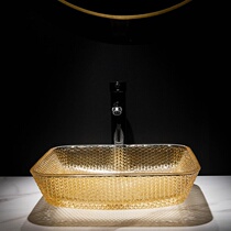 Bowiya sanitary ware Hotel light luxury glass washbasin combination bathroom Creative art washbasin basin
