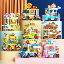 Street View Snack Street Compatible Lego Building Blocks Small Box Childrens Educational Assembled Toys Girls Training Institution Gifts