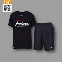 361 sports suit mens summer new quick-drying shorts round neck short sleeve T-shirt sports pants fitness running sportswear