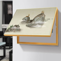 Electric meter box decoration painting free of punching light and luxurious distribution box Living room electric gate box hanging painting New Chinese painting hand painted oil painting