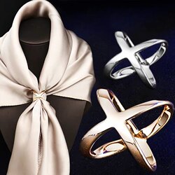 High-end silk scarf buckle, three-ring buckle, luxurious and atmospheric silk scarf buckle, versatile Korean style business attire scarf clip, elegant and simple