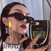 ins European and American retro rectangular sunglasses female trendy person ulzzan glasses G Net Red hip hop sun glasses male jumping Di