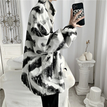 Spring Autumn Season Tide Card Retro zebra Stained Tooling Jacket Korean version Trend Loose Fried Street Jacket Male Tides