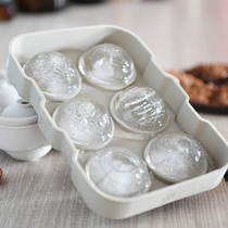 Japanese Ice Hockey Mold Home with cover Silicone Ice Cubes molds Wine Creative Whisky Spherical Ice Hockey box