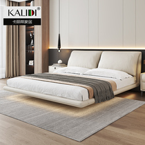 Suspended bed light luxury modern minimalist master bedroom big bed high-end atmosphere wedding bed suspended double bed soft leather bed