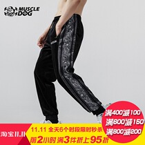 Muscle dog sports trousers mens Tide brand cashew fruit flower loose leg pants Joker leisure training sports fitness pants