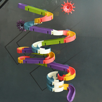 Ball track building block slide large particle educational toy sliding music Assembly three months baby toys