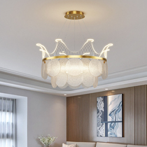 Light Lavish Rear Modern Minimalist Crystal Living Room Chandelier Dining Room Chandelier Master Bedroom Room Crown Light 2021 New