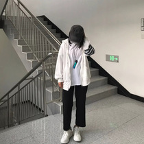 Wide leg pants women 2021 autumn and winter high waist loose slim straight pants hanging black pants casual ins tide