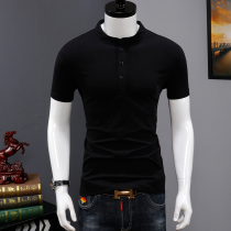 2020 new printed T-shirt mens short sleeve Tide brand Joker V-neck cotton summer Korean trend body shirt