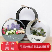 Creative Wall Decoration Wall-mounted Field Wall Brief Round House Flower Emulation Plant Flower Pot Wall Decorated Flower Basket