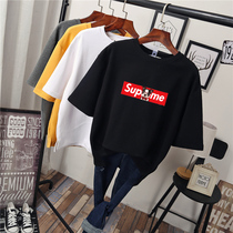 plus size womens clothing fat mm2022 new summer clothing fat womens short sleeve t-shirt loose fat girls belly cover top