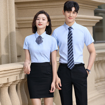 Short-sleeved professional shirt suit female civil servant interview dress male college student teacher interview shirt sales tooling