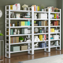 Bookshelf floor-to-floor multi-layer living room reinforced storage rack display stand modern simple steel wood shelf bookcase shelf