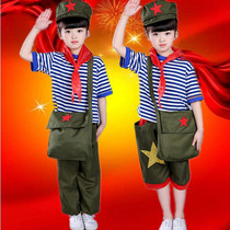 Performance clothes Little Red Army June 1 Red Star Shining Performance Costume Eight-way Military Uniform Little Lei Feng Student Class Clothes Children