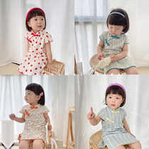 SASAs ball girl childrens cheongsam summer Western style 2021 new girl dress Chinese style baby Hanfu