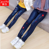 Girls 5 a 6-7 years old 8 spring clothes 9 Spring and Autumn children Primary School students 10 thin models 12 girls ten elastic denim pants