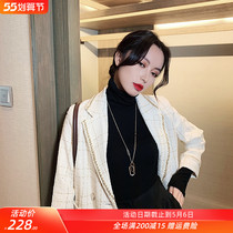 South Korean sweater chain long section 2022 new 100 hitch approachable winter upscale womens high-end atmosphere pure silver without dropping color