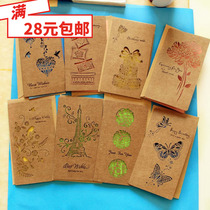 Retro - hollow and elegant blessing birthday card New Year with thanks card carving log Christmas card