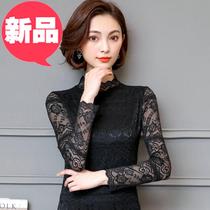 Lei j Silk base shirt womens long sleeves autumn and winter 2019 Autumn New half high collar Korean version Joker thin shirt