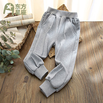 Hua silk cotton boy knitted casual trousers 2021 autumn new childrens trousers