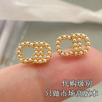 D Dijia New Pearl CD small earrings womens golden letters high-end sense fashion variety earrings temperament light luxury