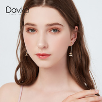 Fishtail ear clip no ear hole female fairy forest department personality super fairy earrings 2021 new trend net red long earrings