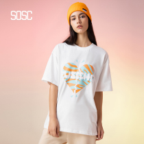 SOSC2021 spring and summer new heart break color National tide T-shirt