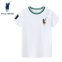 Polosport Boys Short Sleeves T-Shirt Khmer White Summer Costumes Children in Childrens Snacks
