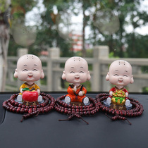Little monk ornaments shaking head doll car personality creative car decoration supplies High-end car interior products small ornaments