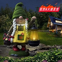 Creative outdoor solar courtyard lamp female dwarf pendulum vest balcony landscape decoration