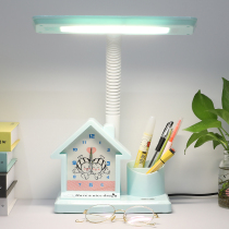 Childrens desk lamp Eye protection desk Primary school students Plug-in cartoon alarm clock Learning special vision protection bedside lamp