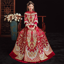 Xiuhe clothing 2021 new bride wedding Wo clothing Feng Guanxia traditional Chinese dress female Wo clothing show kimono cabinet dress