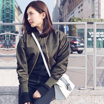  ROUJE POWER short jacket womens 2021 spring new baseball uniform wild casual bomber jacket top