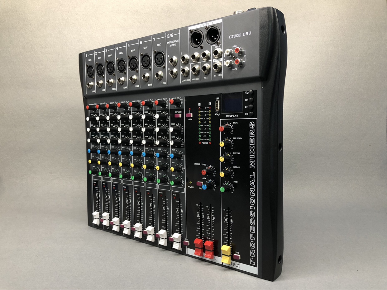 Professional stage recording grade analog mixer with USB player built-in Bluetooth