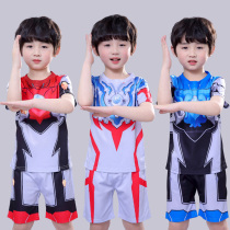 Zeta Ottman Clothes Boy Summer Long Short Sleeve Spring Dress Summer Handsome Air Speed Dry Clothes Two Sets Children Suit