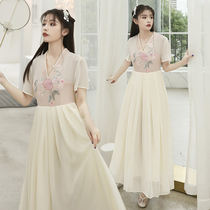 Chinese bridesmaid dress sister group Chinese style 2019 new summer fairy quality Hanfu improved dress performance female