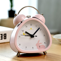 Alarm clock get up artifact cartoon desktop small alarm bedside silent children cute students with girl bedroom clock