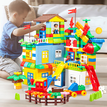 Childrens large granule building blocks assemble large pieces of plastic large boy baby puzzle puzzle force brain toy