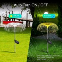 New solar jellyfish lamp 2pcs optical fiber solar lawn lawn
