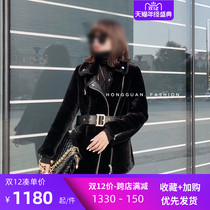 European station lamb wool coat locomotive clothing leather hair one womens 2020 new leather wool coat European goods