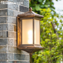 Solar outdoor wall lamp waterproof European style American retro balcony courtyard lamp staircase outdoor ancient building wall lamp