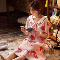 Sleeping Skirt Woman Summer Long Cash Over Knee Short Sleeves Upscale Fashion Trends Nobility Princess Cute Internet Red Casual can go out