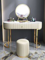 Kata modern light luxury dressing table bedroom makeup table makeup stool with mirror stainless steel gold plated ins Wind furniture