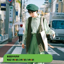 Deer and birds early autumn Japanese retro wild corduroy vest vest raw edge horse clip waistcoat female 3073