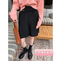 vcruan Asigo black suit shorts womens loose high waist five points womens pants tide